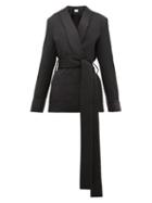 Matchesfashion.com Racil - Angel Belted Quilted Satin Wrap Jacket - Womens - Black