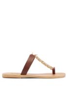 Matchesfashion.com Ancient Greek Sandals - Iris Ball Chain Leather Sandals - Womens - Dark Brown