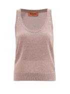 Matchesfashion.com Missoni - Metallic-knit Tank Top - Womens - Light Pink