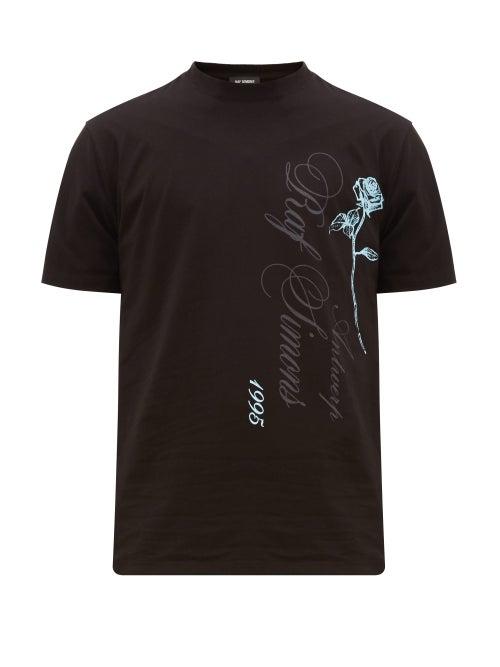Matchesfashion.com Raf Simons - Antwerp Print Cotton T Shirt - Mens - Black