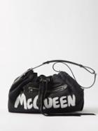 Alexander Mcqueen - The Bundle Graffiti-print Nylon Shoulder Bag - Womens - Black White