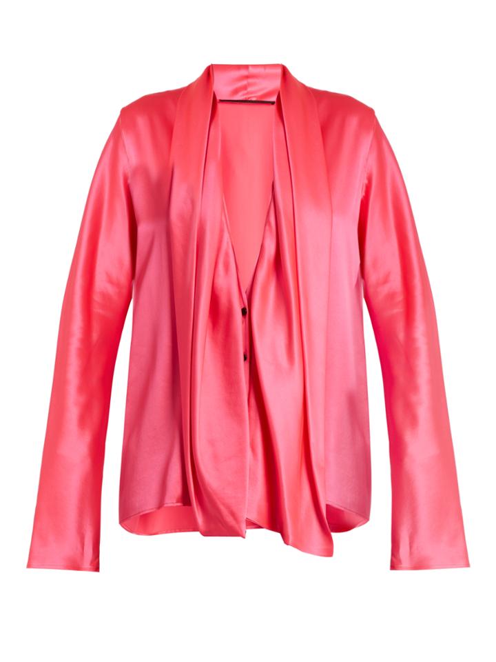 Haider Ackermann Dali Drape-front Silk-satin Blouse