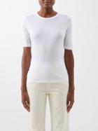 Toteme - Round-neck Modal-blend T-shirt - Womens - Off White