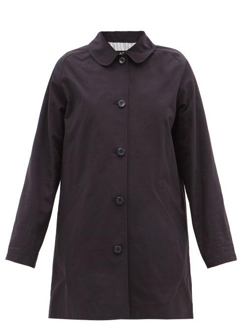 Matchesfashion.com A.p.c. - Lou Single-breasted Cotton-twill Coat - Womens - Navy