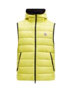 Matchesfashion.com Moncler - Hooded Quilted Down Gilet - Mens - Yellow