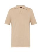 Matchesfashion.com Altea - Open Collared Waffle Knit Cotton Polo T Shirt - Mens - Camel