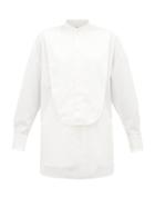 Matchesfashion.com Tibi - Satin Bib Front Cotton Tuxedo Shirt - Womens - White