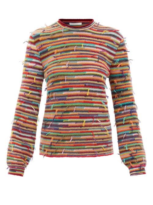 Chlo - Reversed Stripe-intarsia Sweater - Womens - Multi