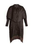 Issey Miyake Contrast-panel Pleated Coat