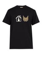 Matchesfashion.com Maison Kitsun - Rebus Logo Printed Cotton T Shirt - Mens - Black