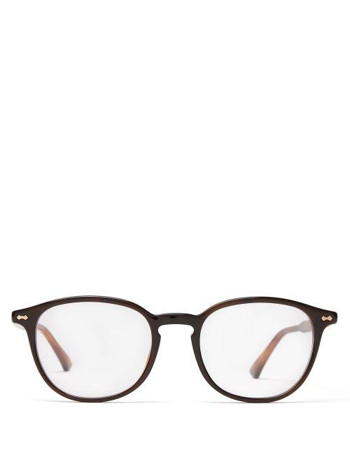 Matchesfashion.com Gucci - Round Frame Tortoiseshell Acetate Glasses - Mens - Tortoiseshell