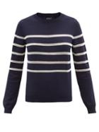 Matchesfashion.com A.p.c. - Cordelia Striped Cotton-blend Sweater - Womens - Navy