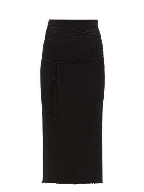 Altuzarra - Tassenka Tie-waist Stretch-jersey Midi Skirt - Womens - Black