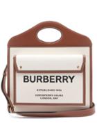 Matchesfashion.com Burberry - Pocket Medium Horseferry Logo-print Canvas Handbag - Womens - Tan Multi