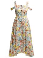Matchesfashion.com Isa Arfen - Positano Floral Print Cotton Dress - Womens - Multi