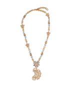 Matchesfashion.com Dolce & Gabbana - Moon And Star Crystal Embellished Necklace - Womens - Gold