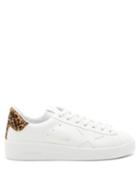 Matchesfashion.com Golden Goose - Purestar Leopard-spot Heel Leather Trainers - Mens - White