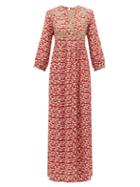 Matchesfashion.com Muzungu Sisters - Touba Mushroom Print Silk Dress - Womens - Red Multi
