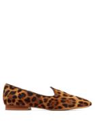 Le Monde Beryl Venetian Leopard-print Leather Slipper Shoes