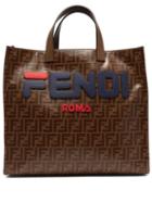 Matchesfashion.com Fendi - Mania Logo Appliqu Tote Bag - Womens - Brown Multi