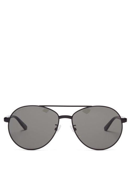 Matchesfashion.com Balenciaga - Aviator Metal And Acetate Sunglasses - Mens - Black