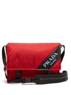 Matchesfashion.com Prada - Logo Nylon Messenger Bag - Womens - Red