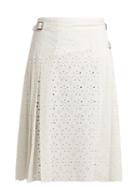 Matchesfashion.com Christopher Kane - Cotton Broderie Anglaise Kilt Skirt - Womens - White