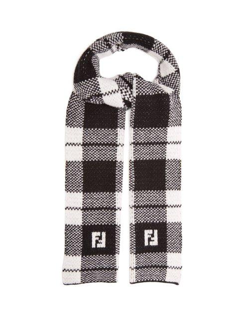 Matchesfashion.com Fendi - Reversible Wool Scarf - Mens - Black White