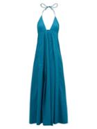 Matchesfashion.com Kalita - Atlas Halterneck Cotton Maxi Dress - Womens - Green