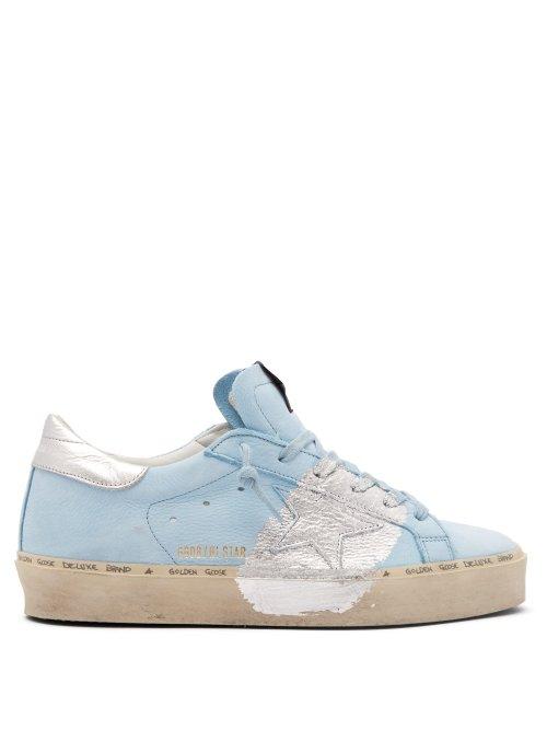 Matchesfashion.com Golden Goose Deluxe Brand - Super Star Low Top Leather Trainers - Womens - Light Blue
