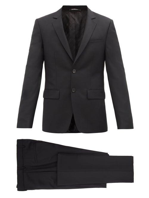 Matchesfashion.com Givenchy - Single-breasted Slim-fit Wool-blend Suit - Mens - Black
