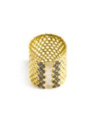 Lara Melchior Bague I Black Diamond And Gold-plated Ring