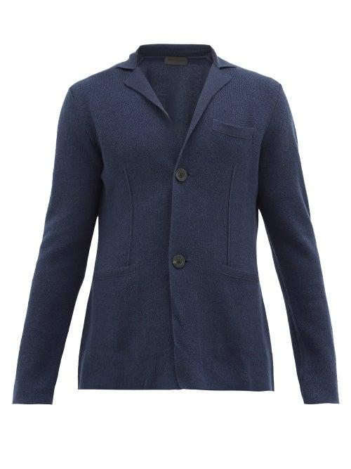 Matchesfashion.com Iris Von Arnim - Jacumo Wool And Linen-blend Cardigan - Mens - Navy