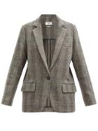 Matchesfashion.com Isabel Marant Toile - Charly Single-breasted Wool-herringbone Blazer - Womens - Grey