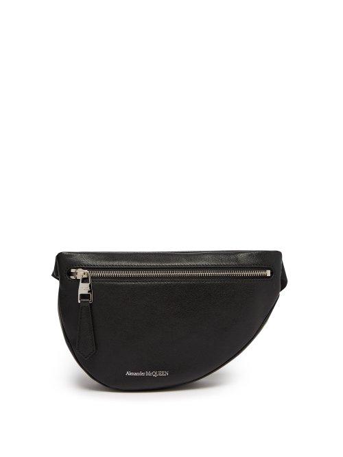 Matchesfashion.com Alexander Mcqueen - Half Moon Leather Cross Body Bag - Mens - Black