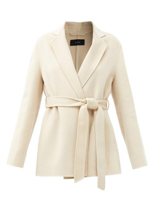 Matchesfashion.com Joseph - Cenda Wool-blend Wrap Coat - Womens - Cream