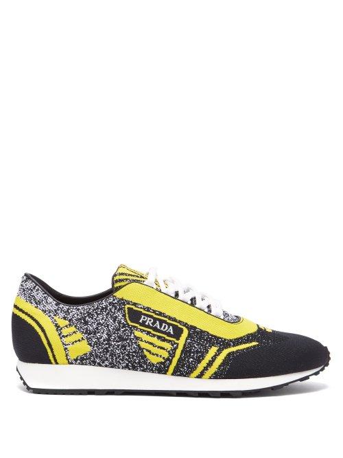 Matchesfashion.com Prada - Milano Jacquard Knit Low Top Trainers - Mens - Black Multi