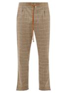 Matchesfashion.com Nanushka - Tuan Drawstring-waist Checked Tweed Trousers - Mens - Brown Multi