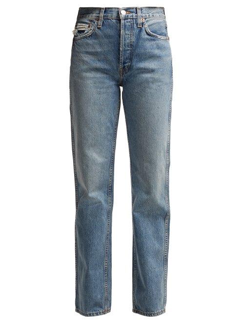 Matchesfashion.com Re/done Originals - High Rise Straight Leg Jeans - Womens - Denim