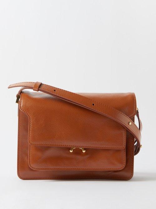 Marni - Trunk Medium Leather Shoulder Bag - Womens - Tan