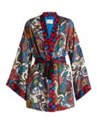 Matchesfashion.com Etro - Waist Tie Paisley Jacquard Silk Kimono - Womens - Multi