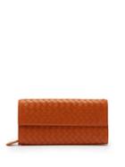 Matchesfashion.com Bottega Veneta - Intrecciato Continental Leather Wallet - Womens - Orange
