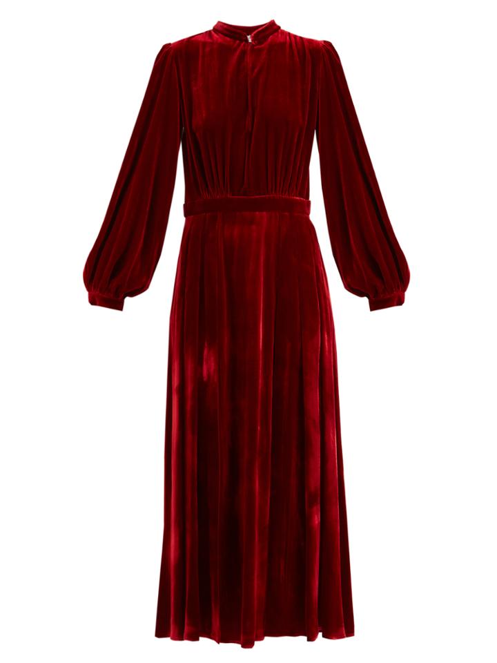 Raquel Diniz Armonia High-neck Velvet Dress