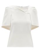 Matchesfashion.com Roland Mouret - Lynn Cape-sleeve Cady Top - Womens - White