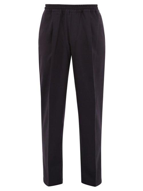 Matchesfashion.com The Gigi - King Wool Blend Twill Trousers - Mens - Navy