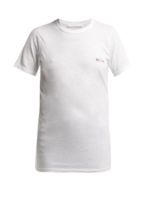 Matchesfashion.com Rodarte - Rohearte Embroidered Cotton T Shirt - Womens - White