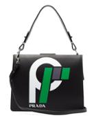Matchesfashion.com Prada - Light Frame Logo Print Leather Bag - Womens - Black Green