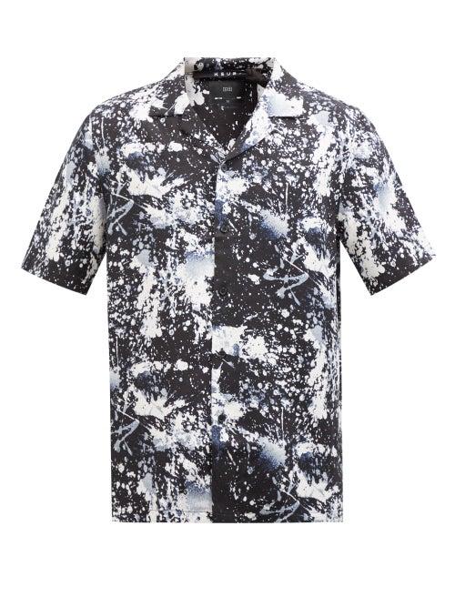 Ksubi - Splash Back Short-sleeved Printed Tencel Shirt - Mens - Black
