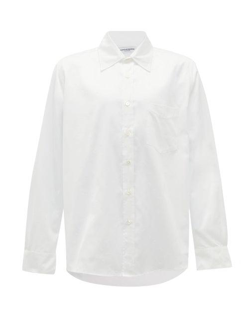 Matchesfashion.com Marine Serre - Crescent-moon Jacquard Organic-cotton Poplin Shirt - Mens - White