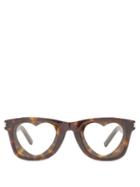 Matchesfashion.com Saint Laurent - Monogram Rectangle Frame Glasses - Womens - Tortoiseshell